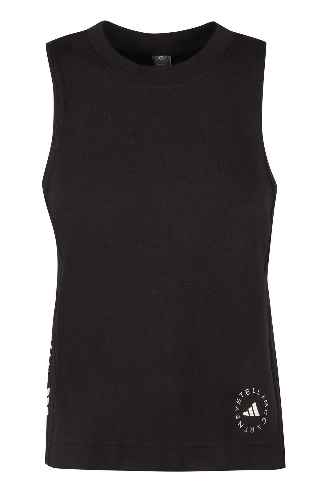 adidas by stella mccartney logo printed crewneck tank top