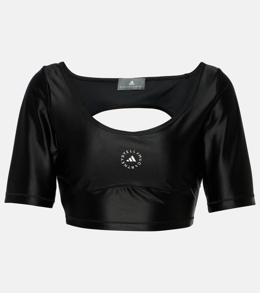 adidas by stella mccartney logo technical crop top