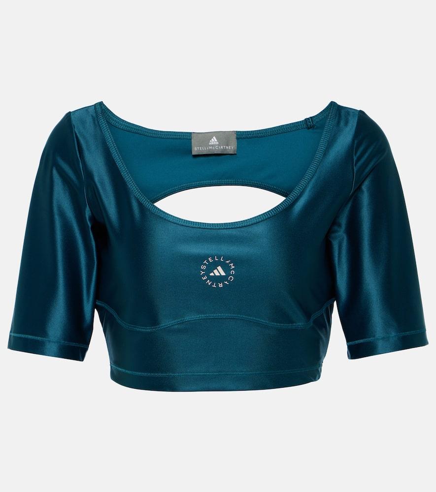 adidas by stella mccartney logo technical crop top