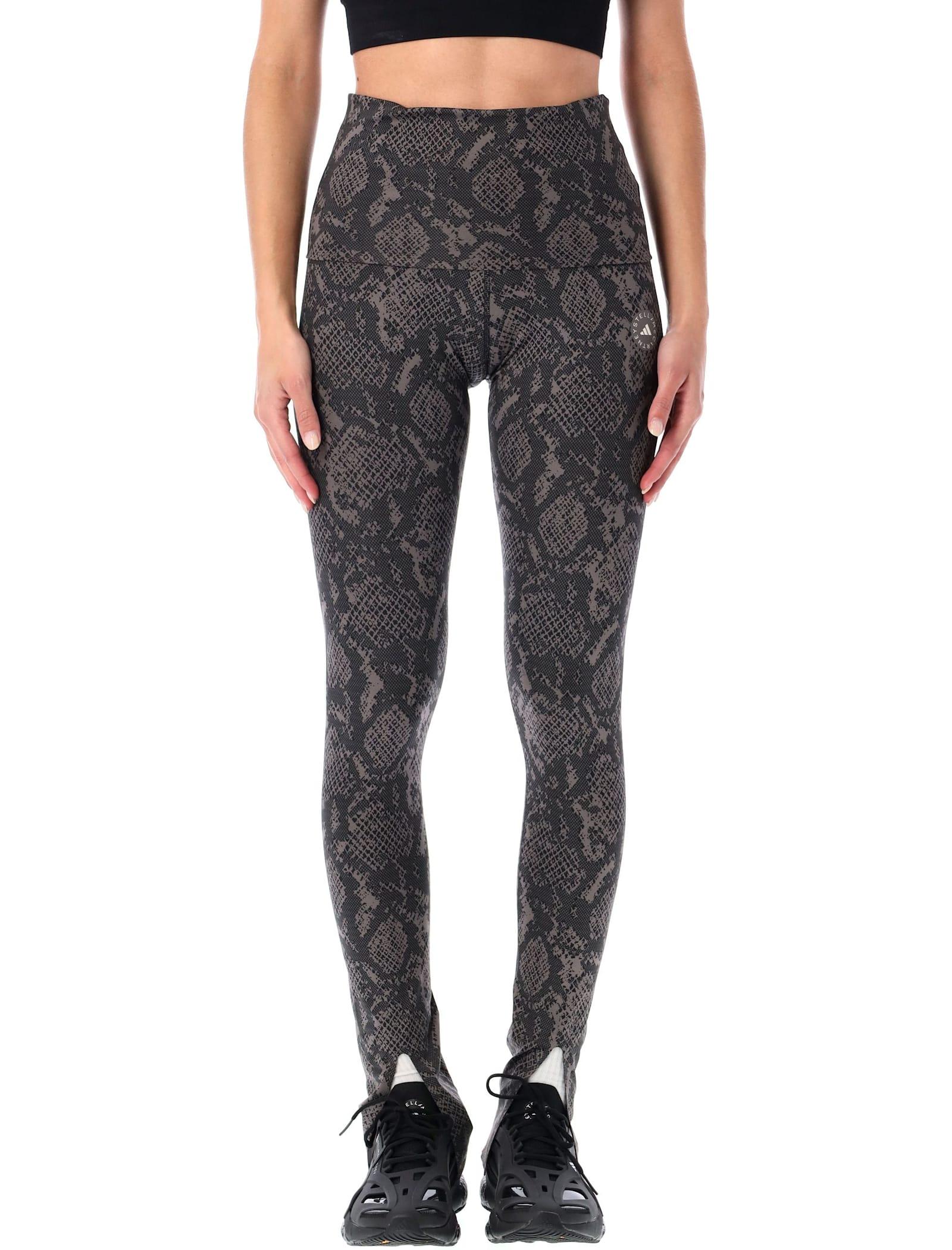 adidas by stella mccartney python print rolltop leggings