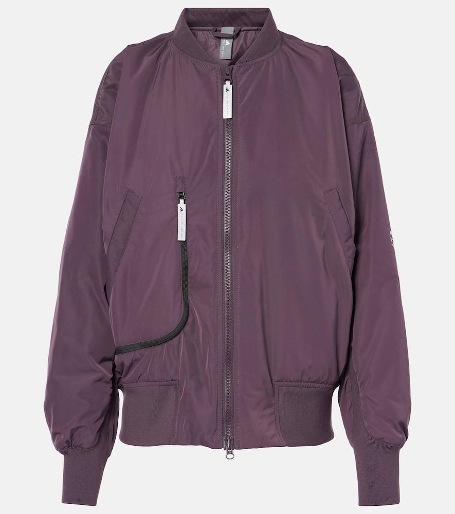 adidas by stella mccartney ruched technical bomber jacket
