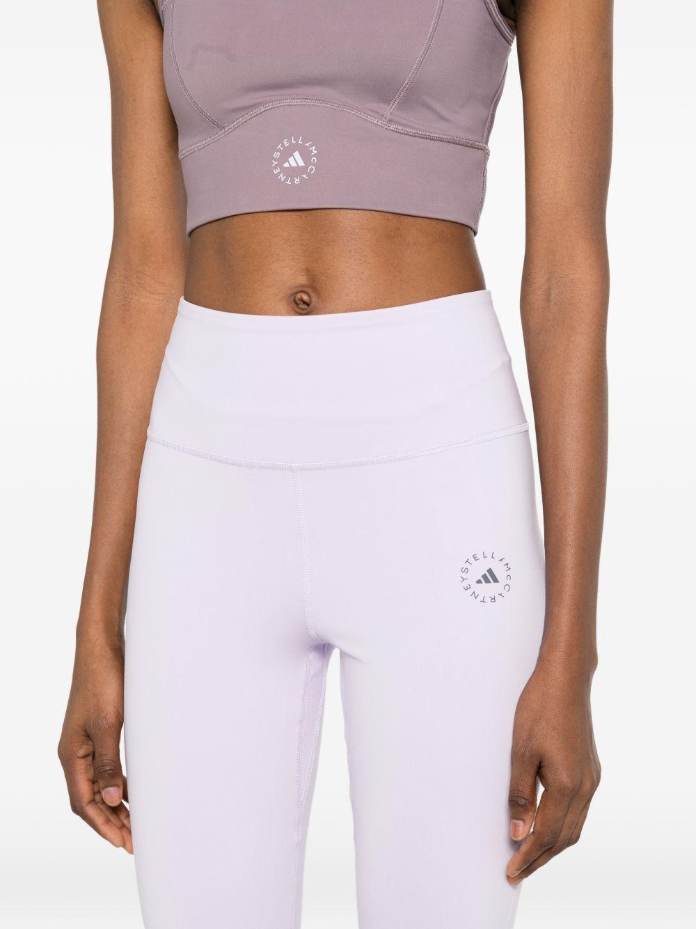 adidas by stella mccartney trousers lilac rec. polyester rec. elasthane - women