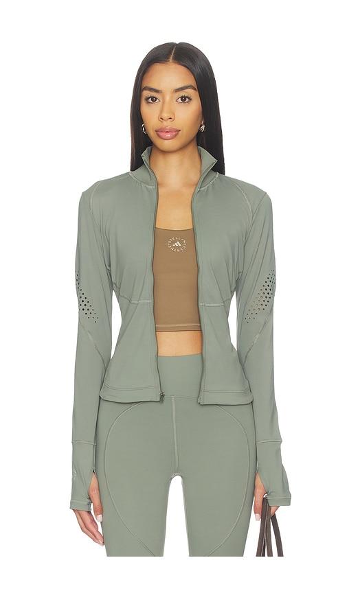 adidas by stella mccartney true purpose training midlayer top in sage.
