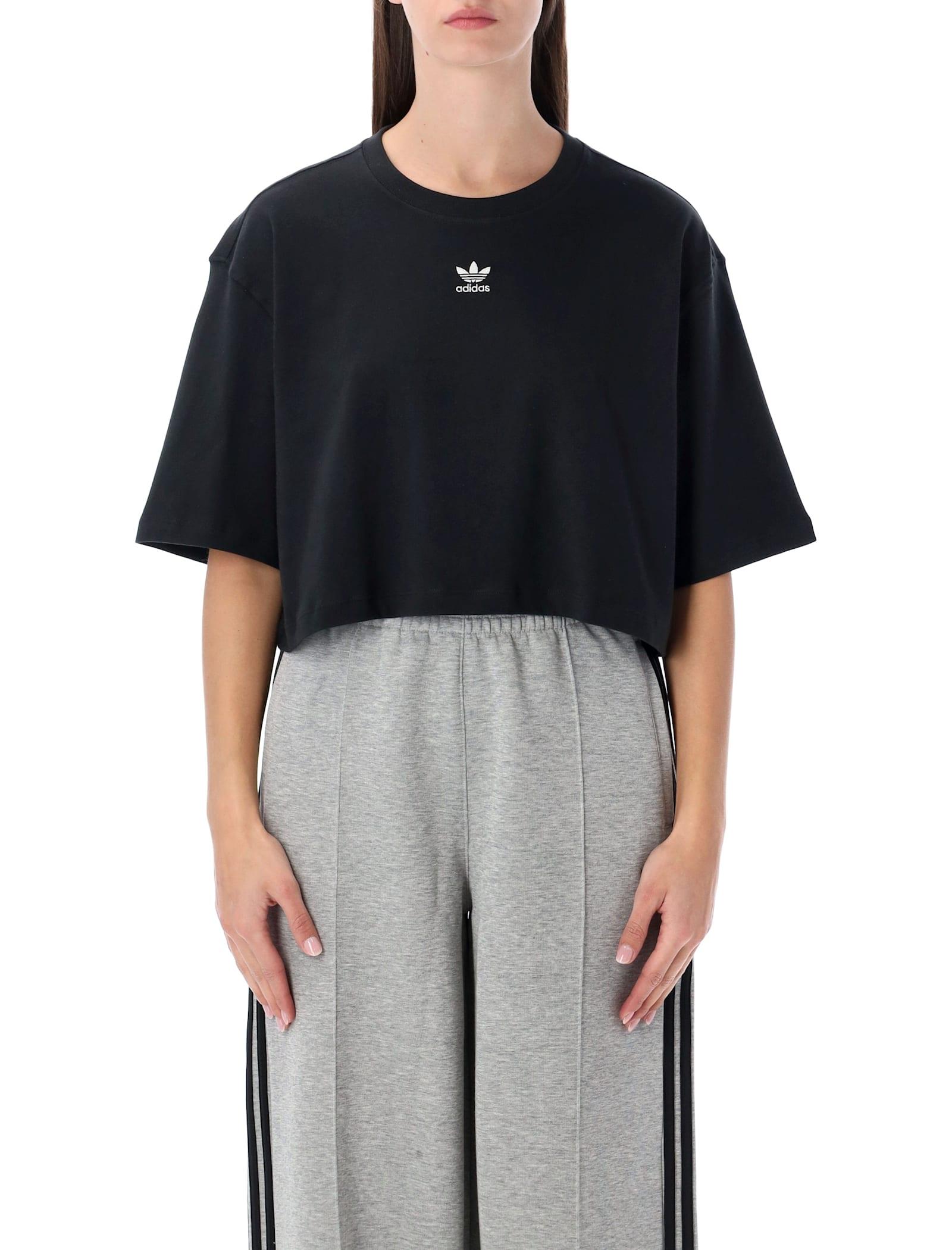 adidas originals black essentials cropped t-shirt