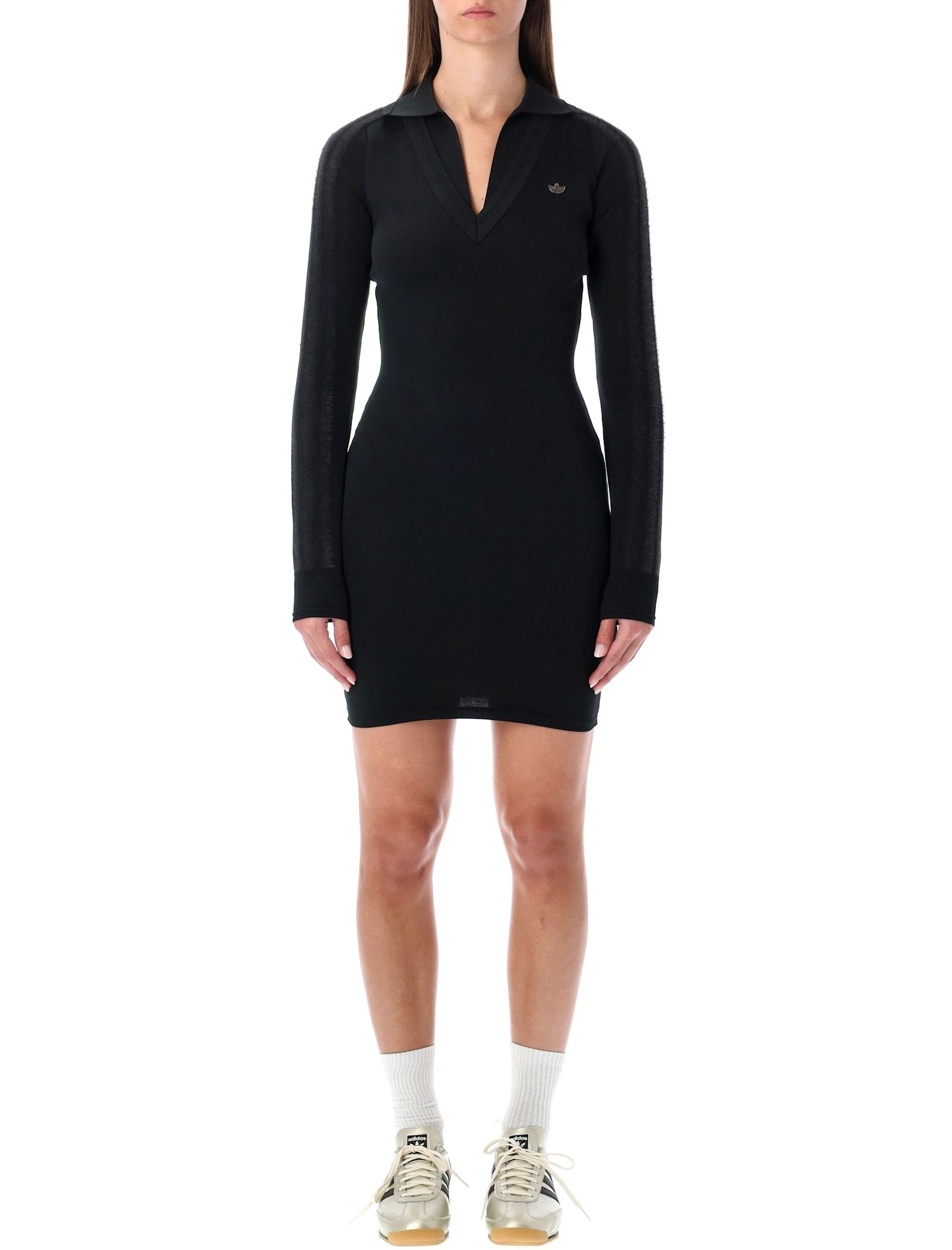 adidas originals black ribbed mini dress