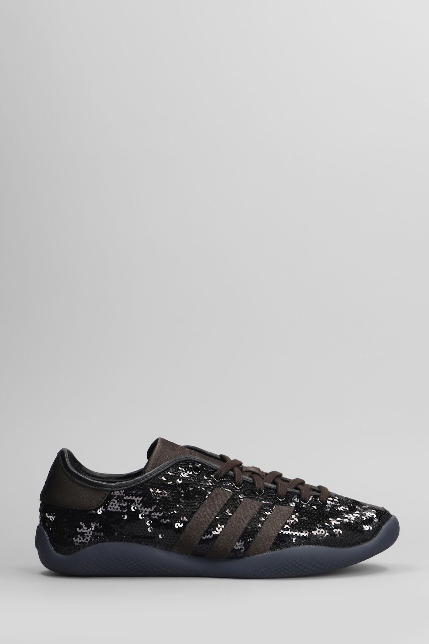 adidas originals by wales bonner lo pro sequin sneakers in black fabric