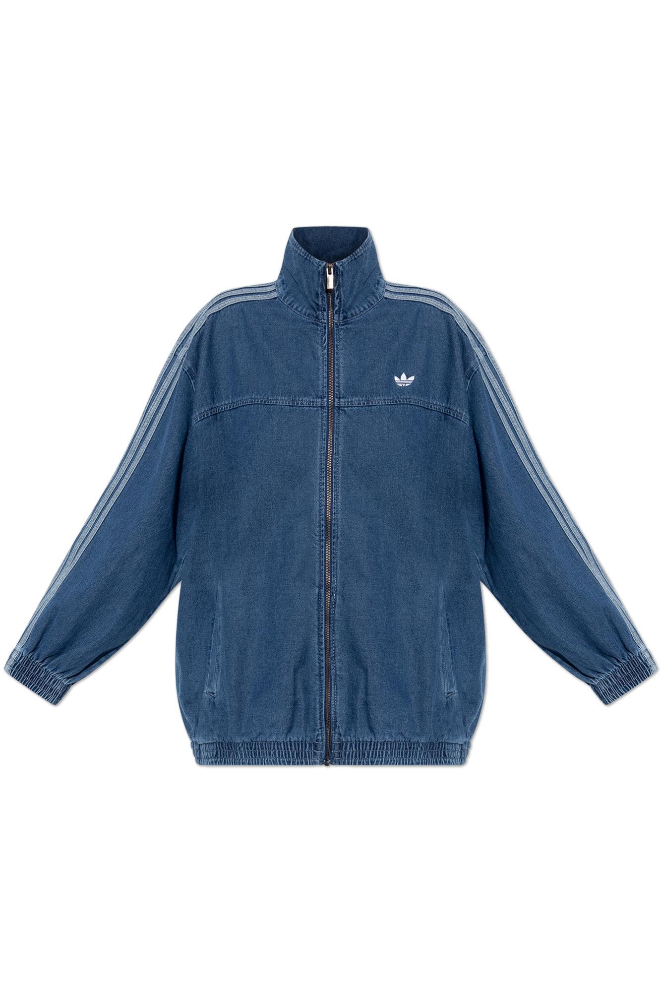 adidas originals denim jacket with stand-up collar