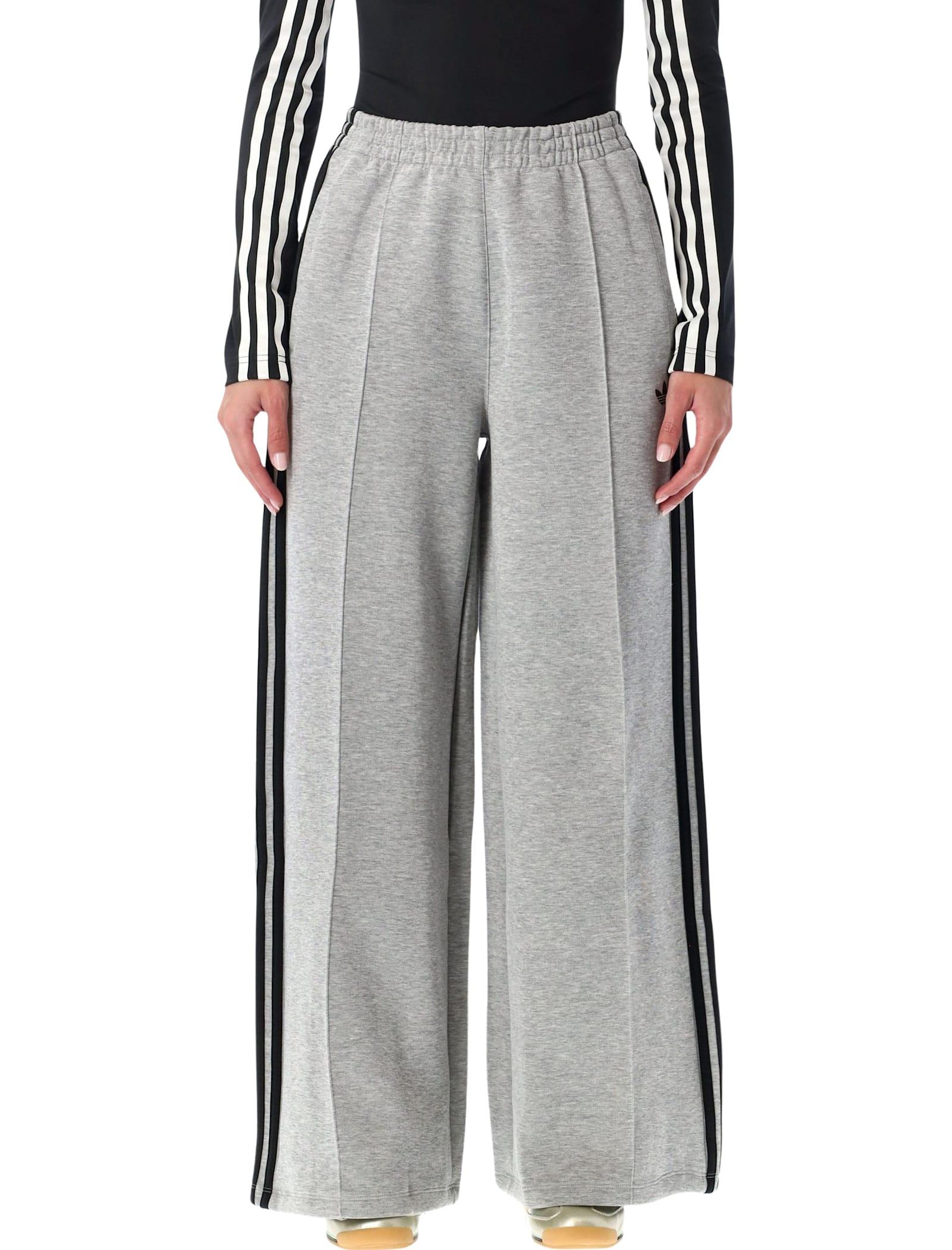 adidas originals grey wide-leg track pants