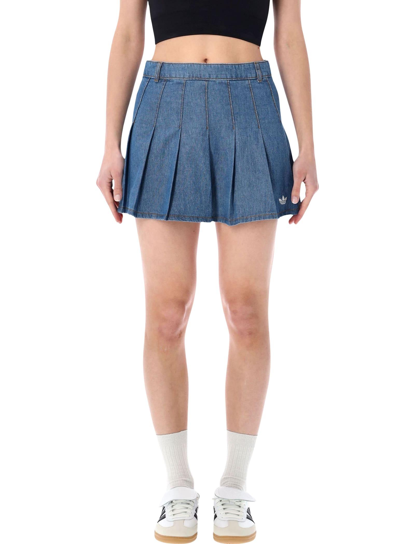 adidas originals pleated denim skirt