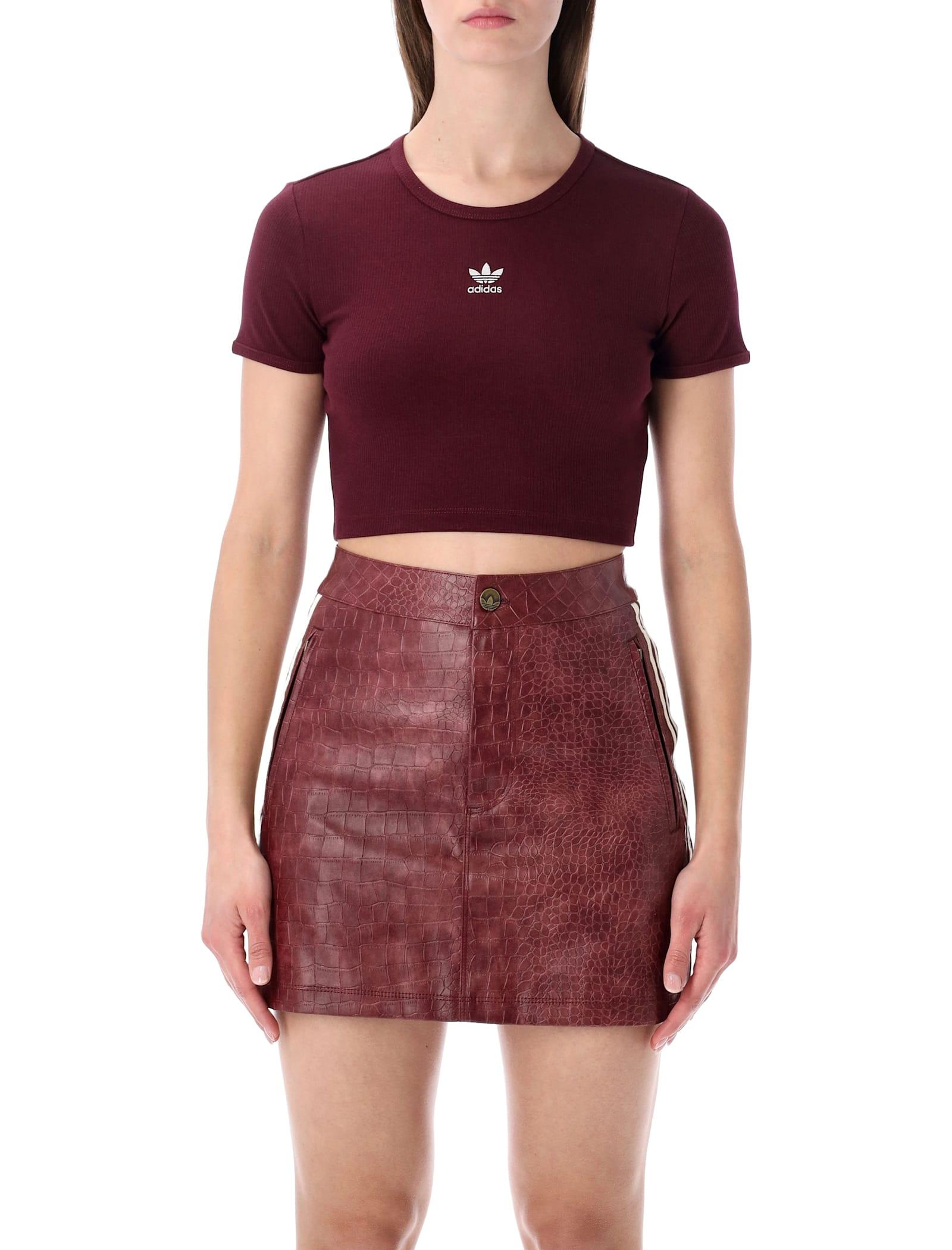 adidas originals ribbed cropped t-shirt