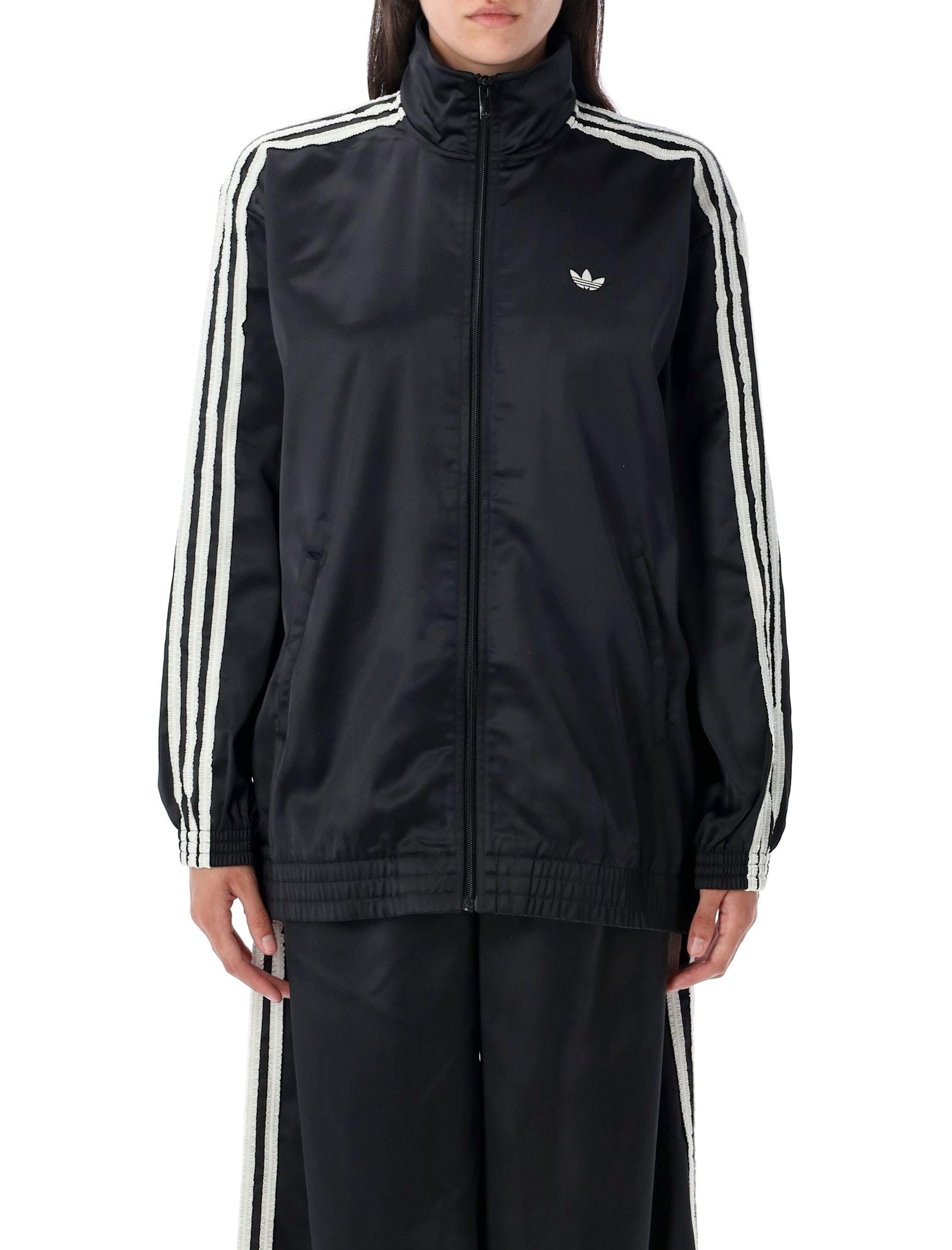 adidas originals satin ruffle 3-stripes firebird track jacket