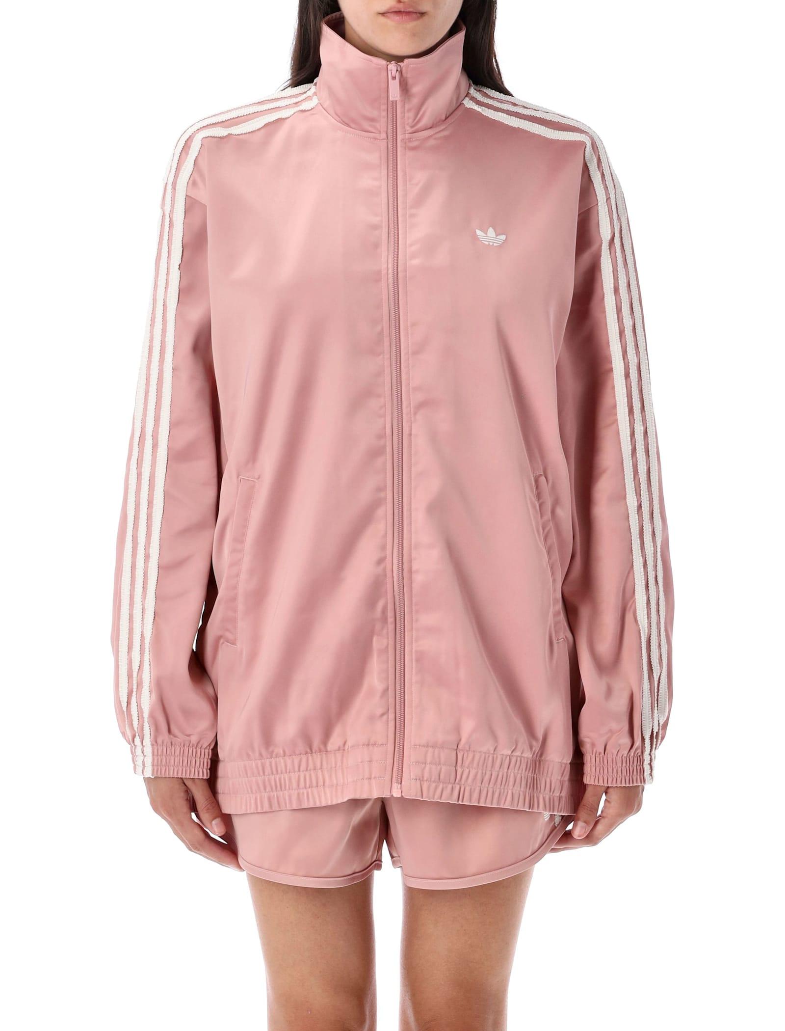 adidas originals satin ruffle 3-stripes firebird track jacket