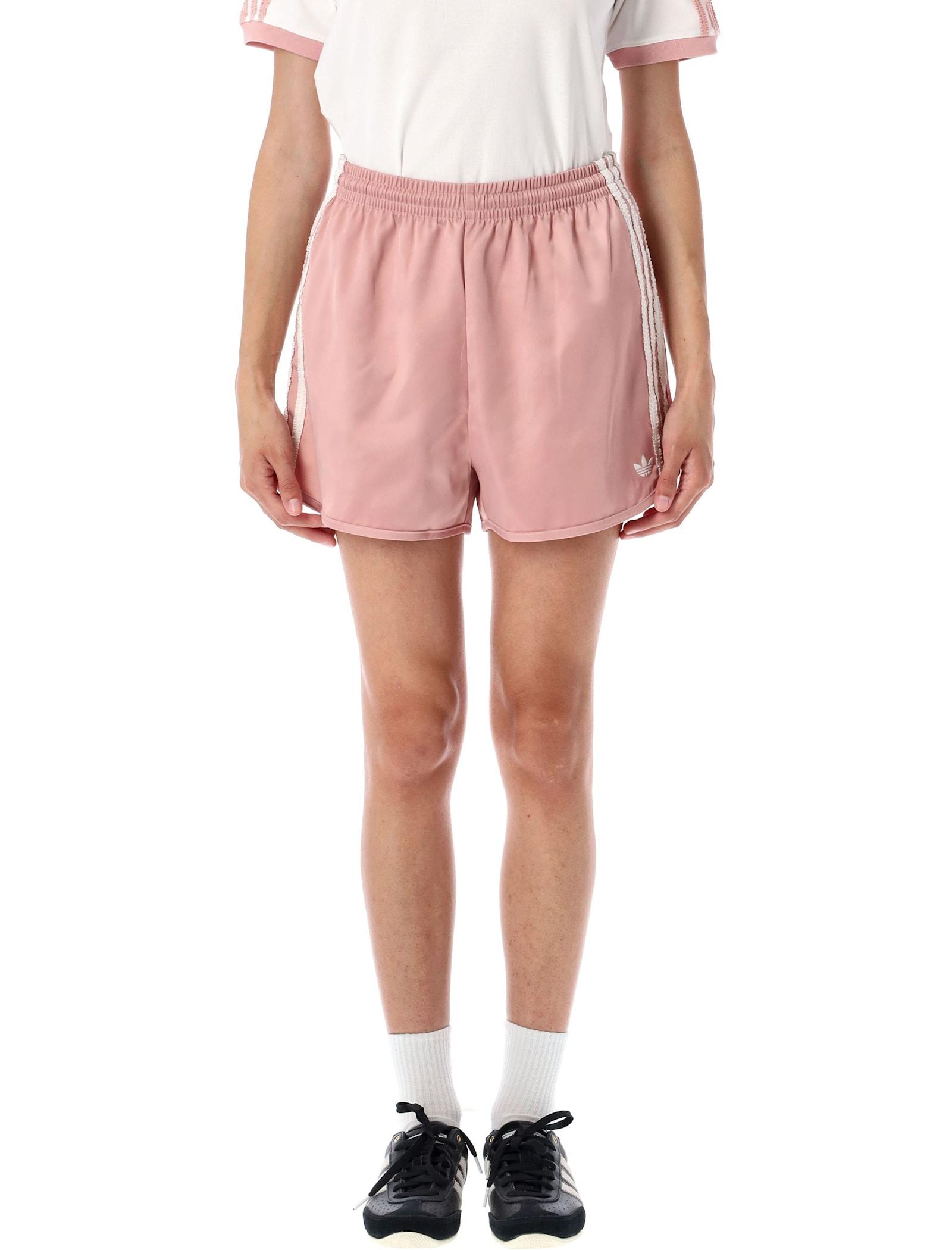 adidas originals satin ruffled 3-stripes shorts