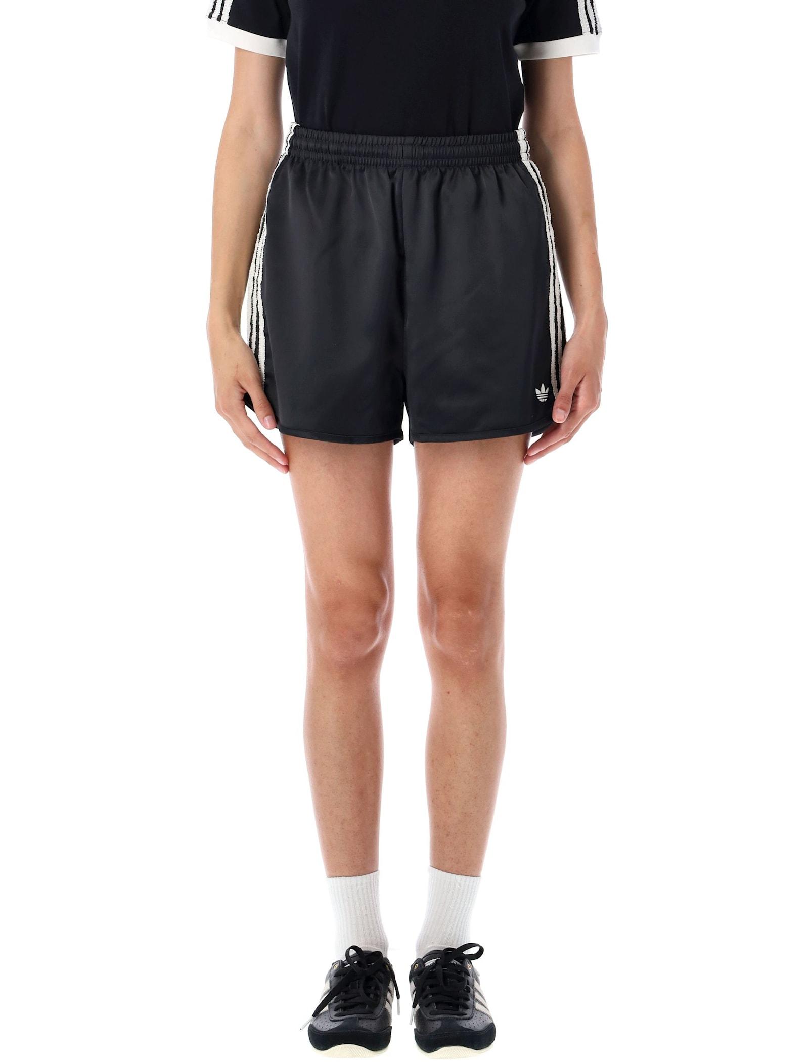 adidas originals satin ruffled 3-stripes shorts