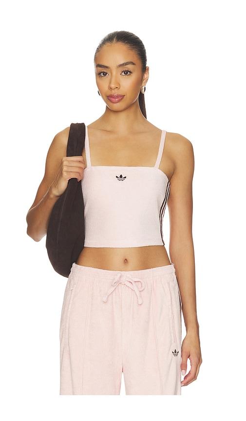 adidas originals terry towel tank top in pink.