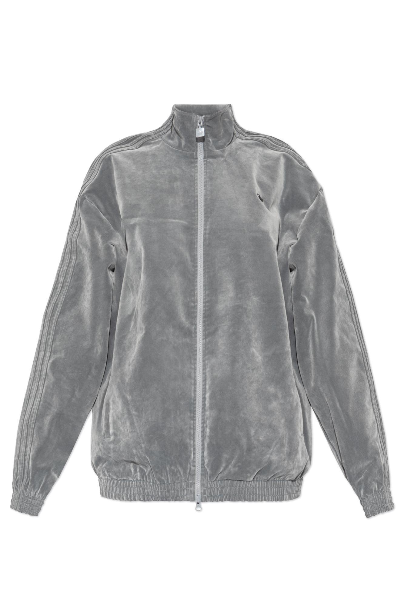 adidas originals velvet sweatshirt with a logo-shaped appliqué.