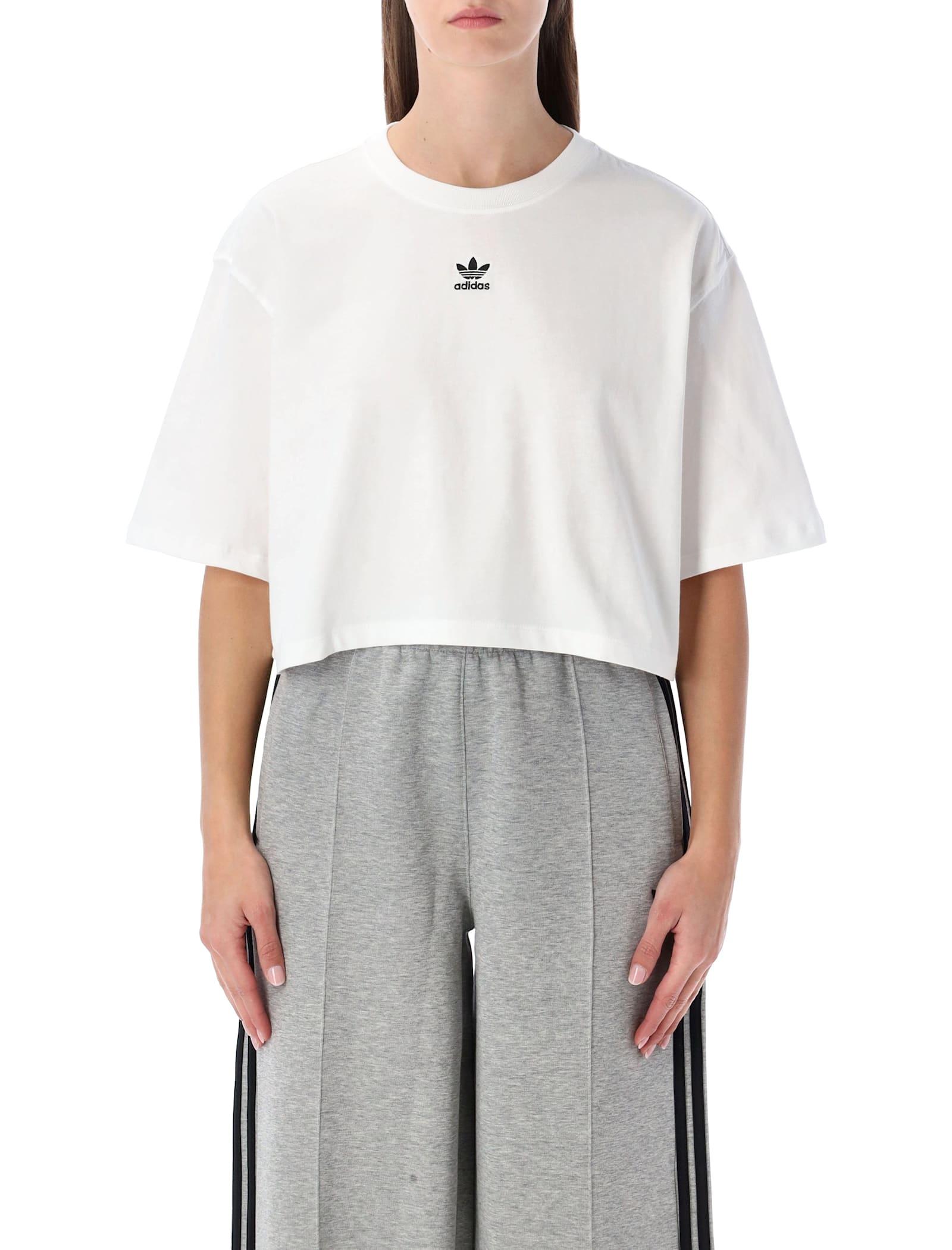 adidas originals white essentials cropped t-shirt