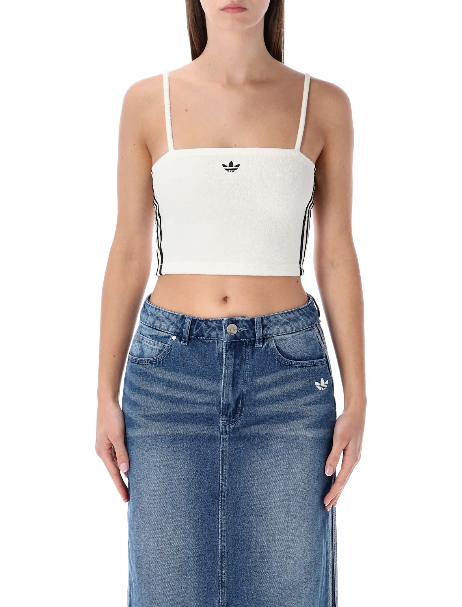 adidas originals white terry bandeau top