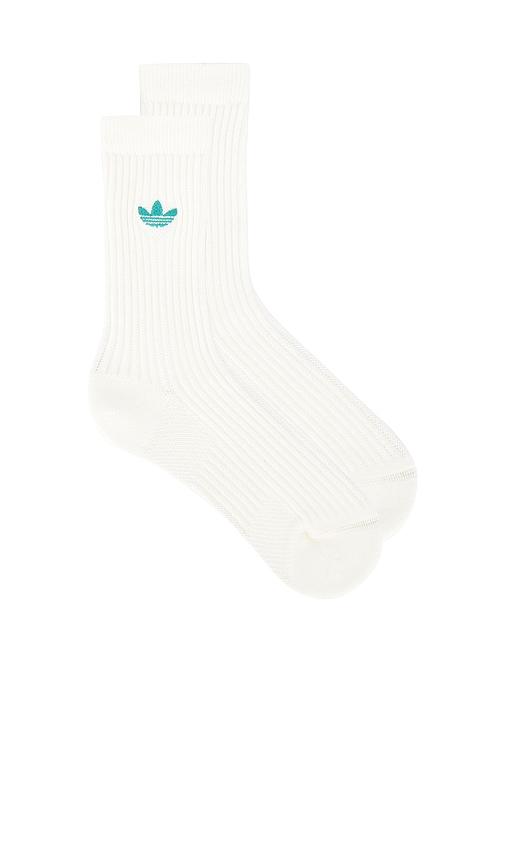 adidas originals x sporty & rich socks in white.