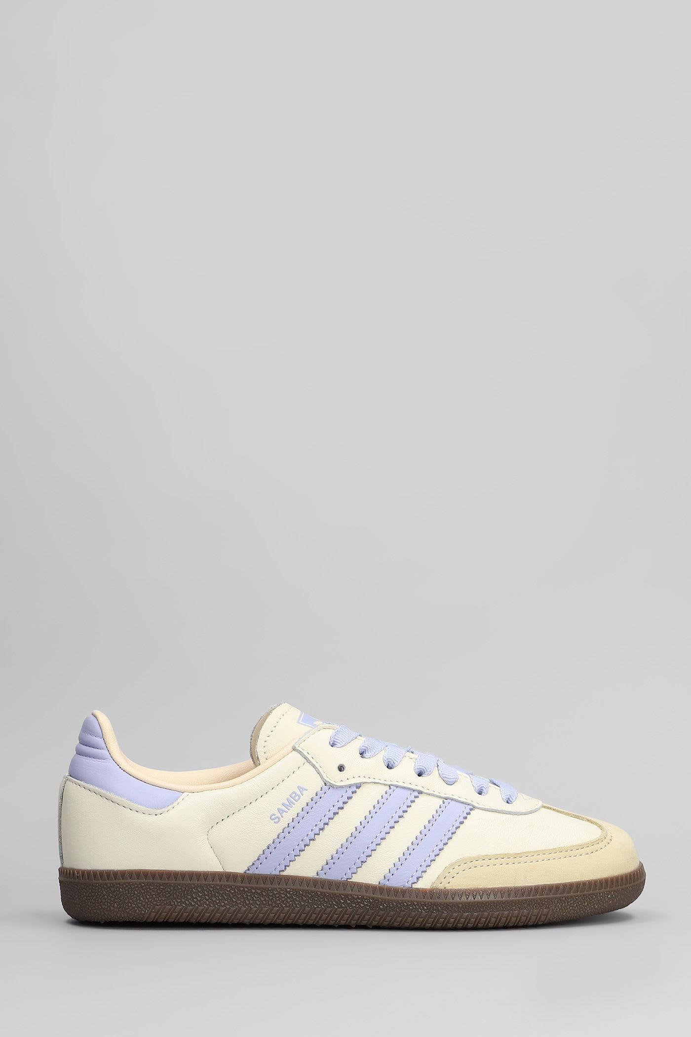 adidas samba og sneakers in beige leather