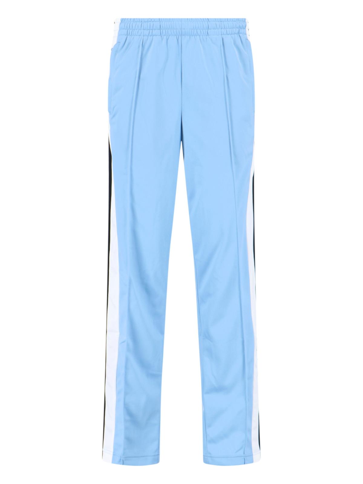 adidas trousers blue polyester - women