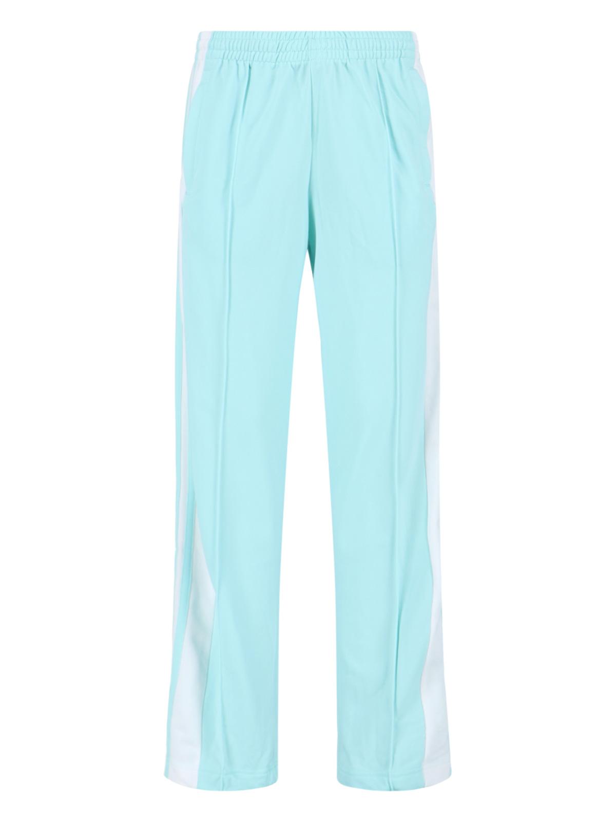 adidas trousers blue polyester - women