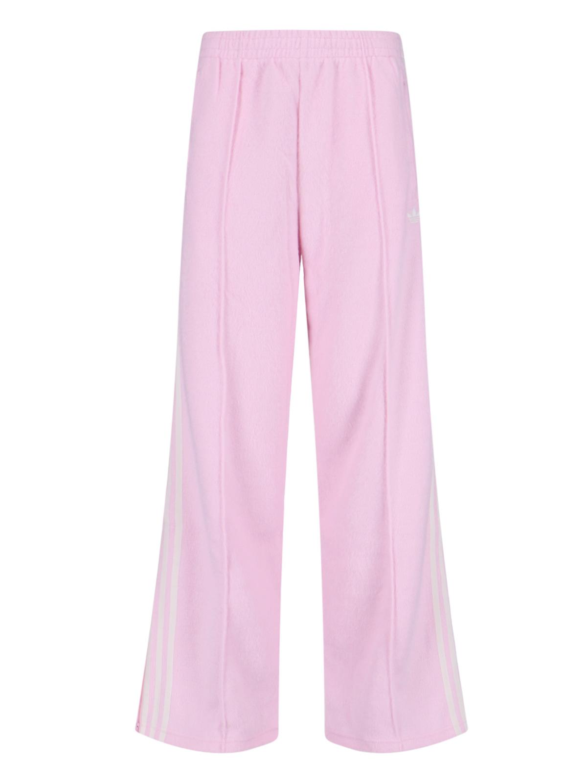 adidas trousers pink polyester - women