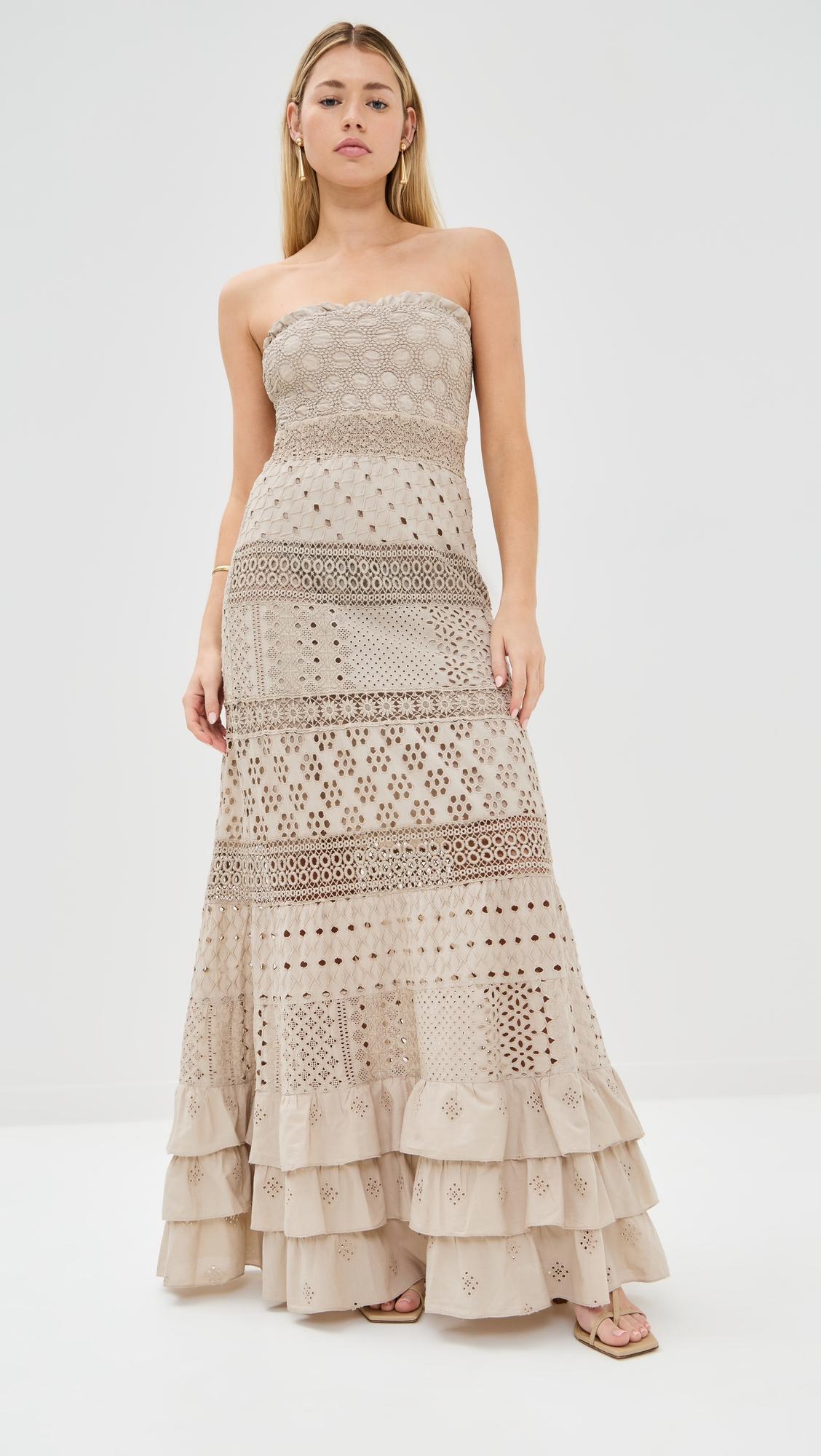 adige embroidered long dress