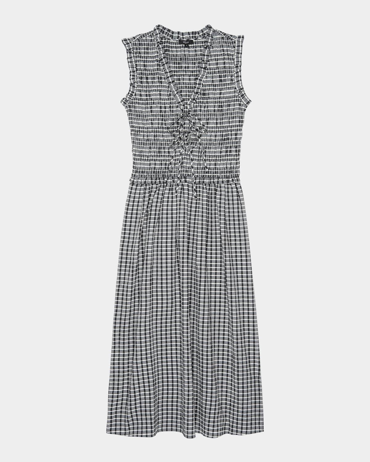 adine seersucker midi dress