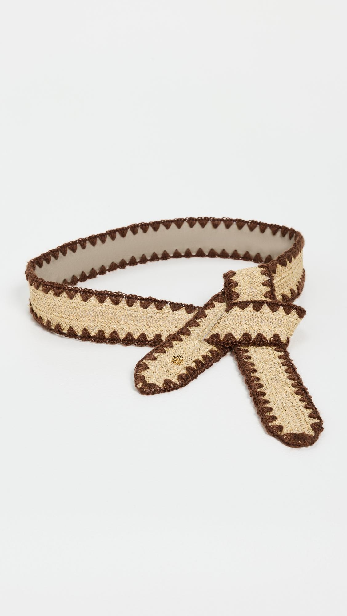 adjustable raffia knot belt