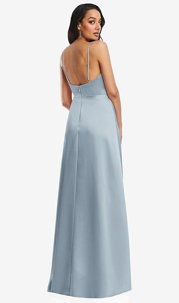 adjustable strap a-line faux wrap maxi dress