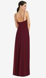 adjustable strap wrap bodice maxi dress with front slit