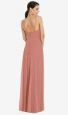 adjustable strap wrap bodice maxi dress with front slit