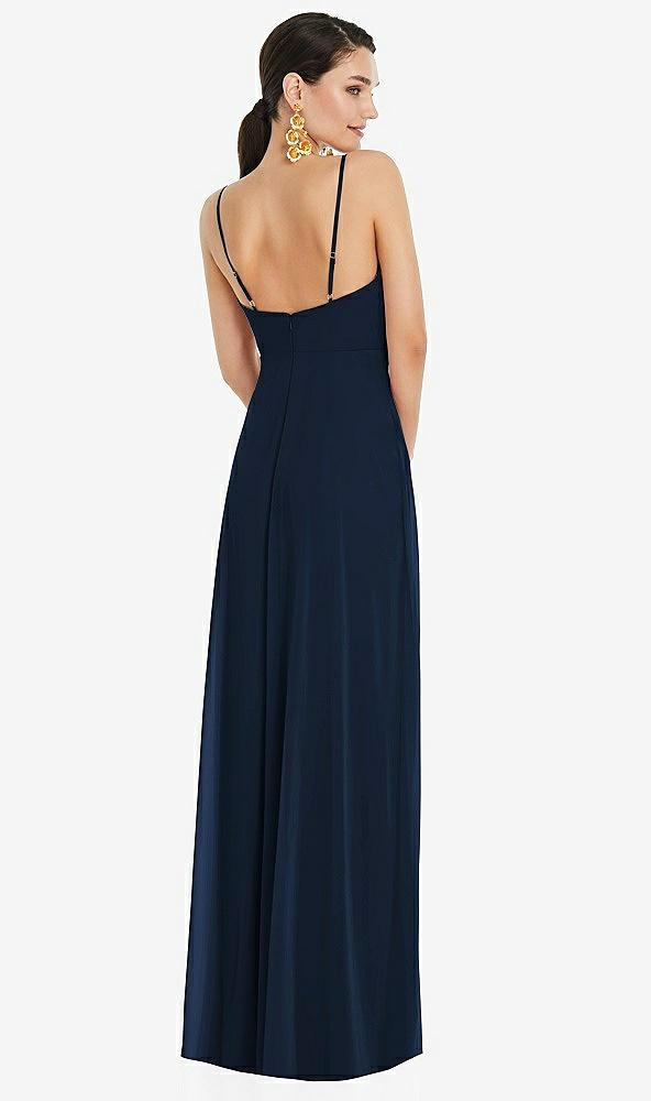 adjustable strap wrap bodice maxi dress with front slit