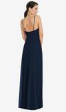 adjustable strap wrap bodice maxi dress with front slit