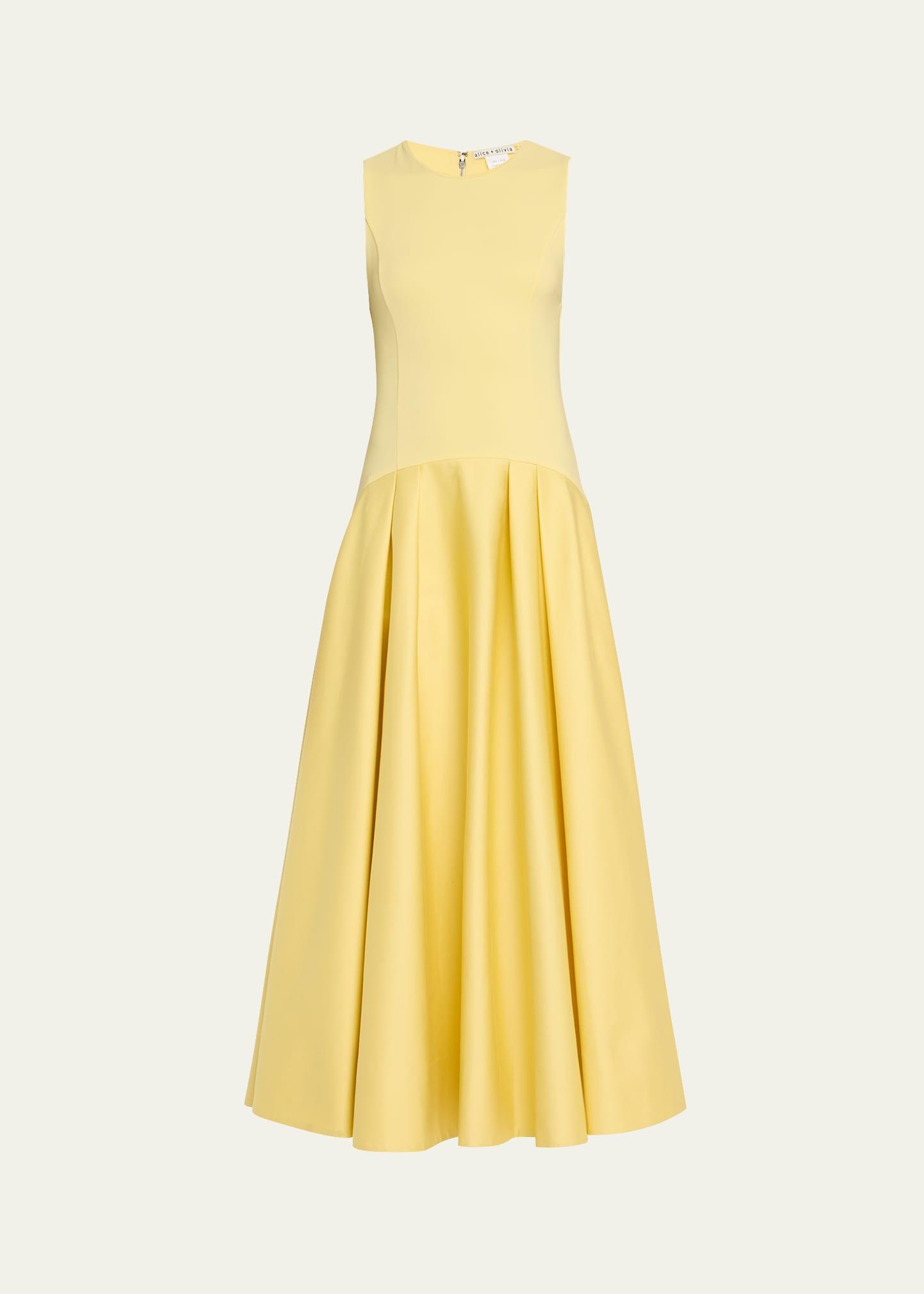 adley drop-waist midi dress