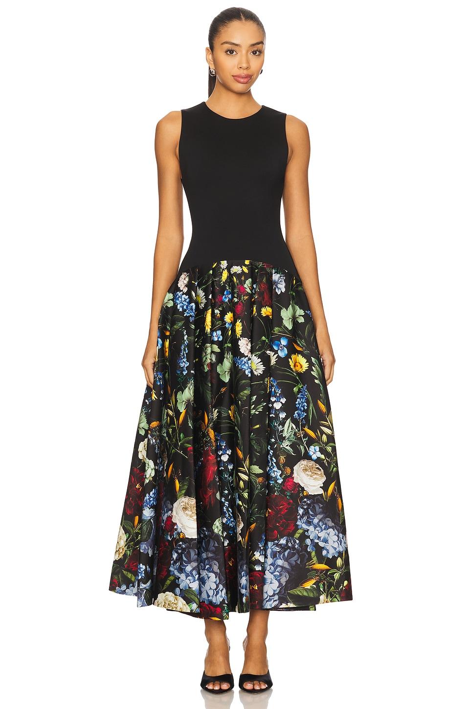 adley sleeveless drop waist flare midi dress