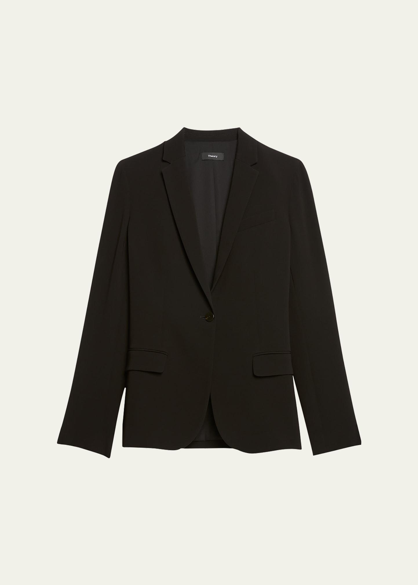admiral crepe one-button staple blazer
