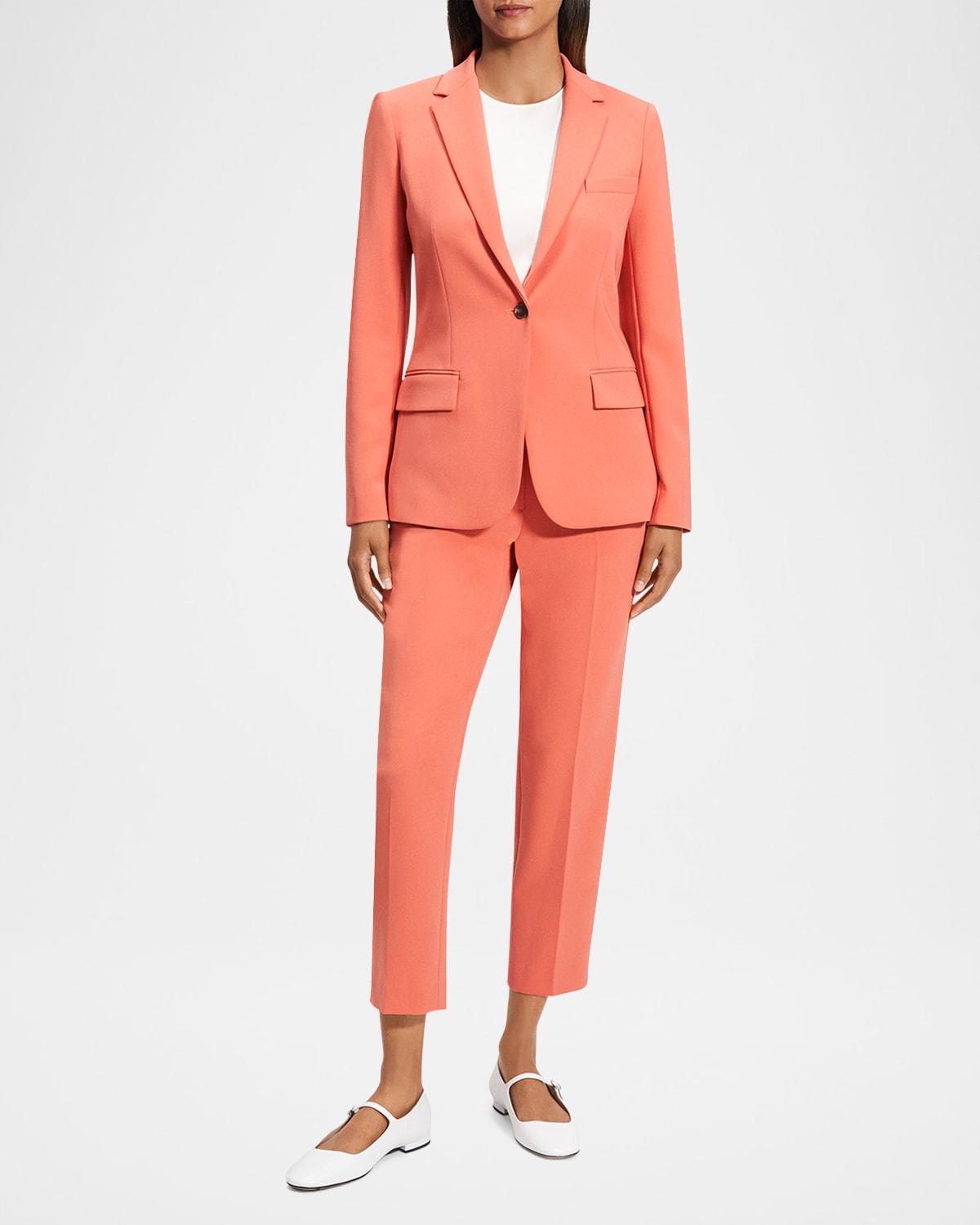 admiral crepe one-button staple blazer