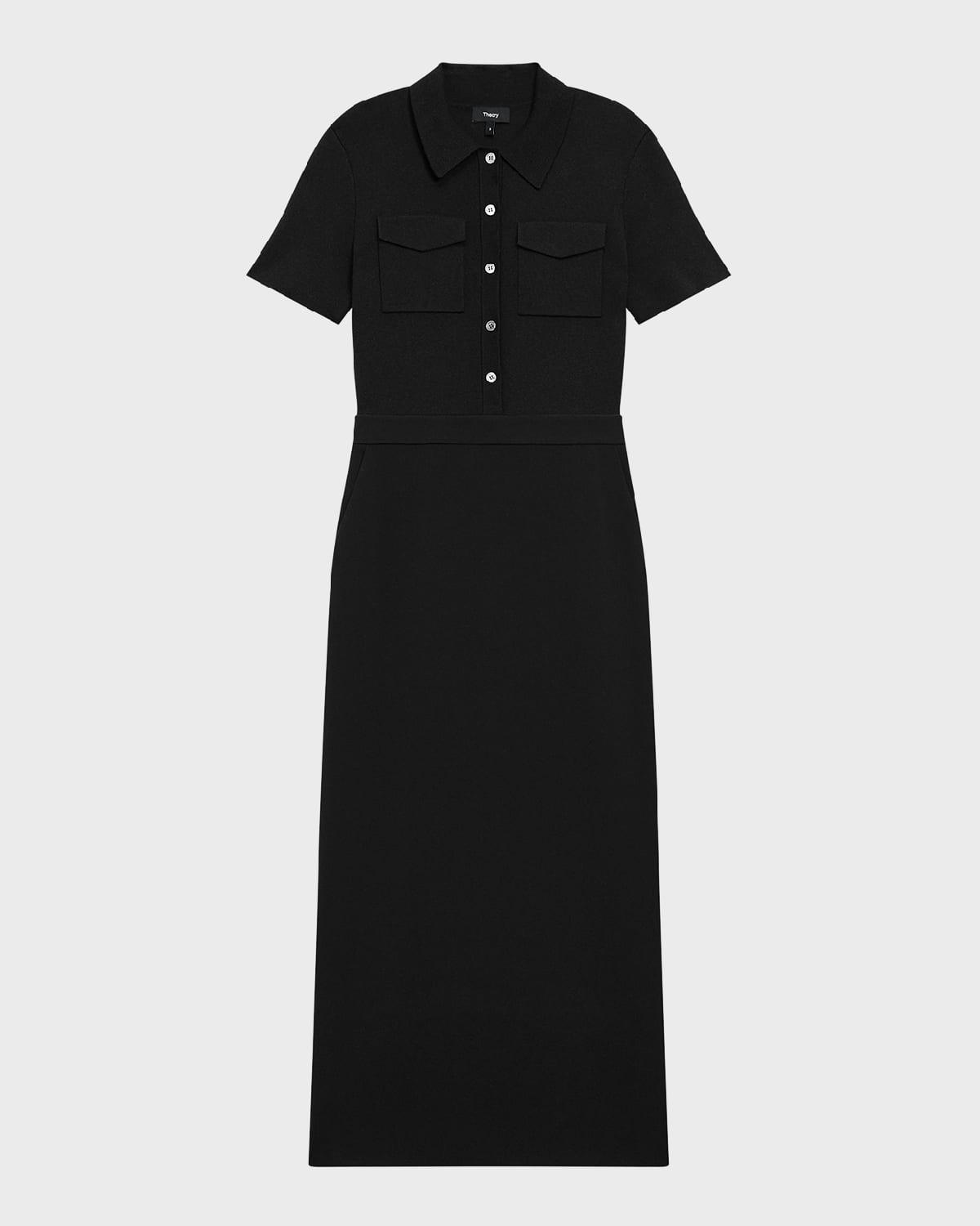admiral crepe short-sleeve utility midi dress