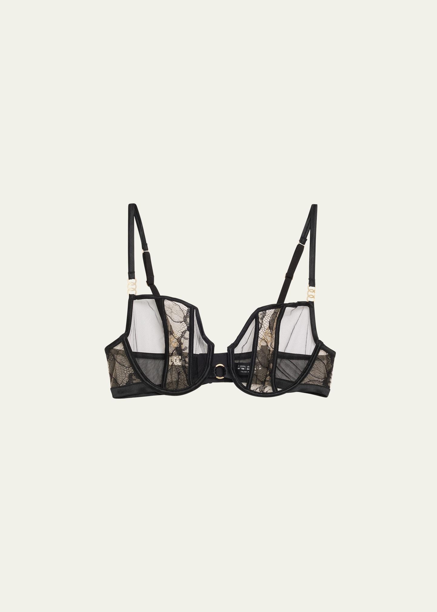 adorn lace & silk satin balconette bra