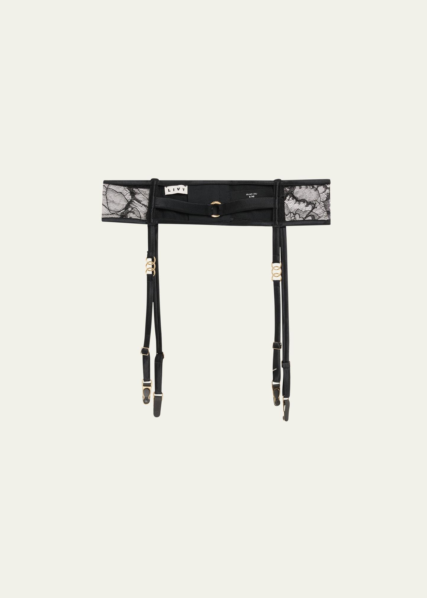 adorn lace & silk satin suspender belt