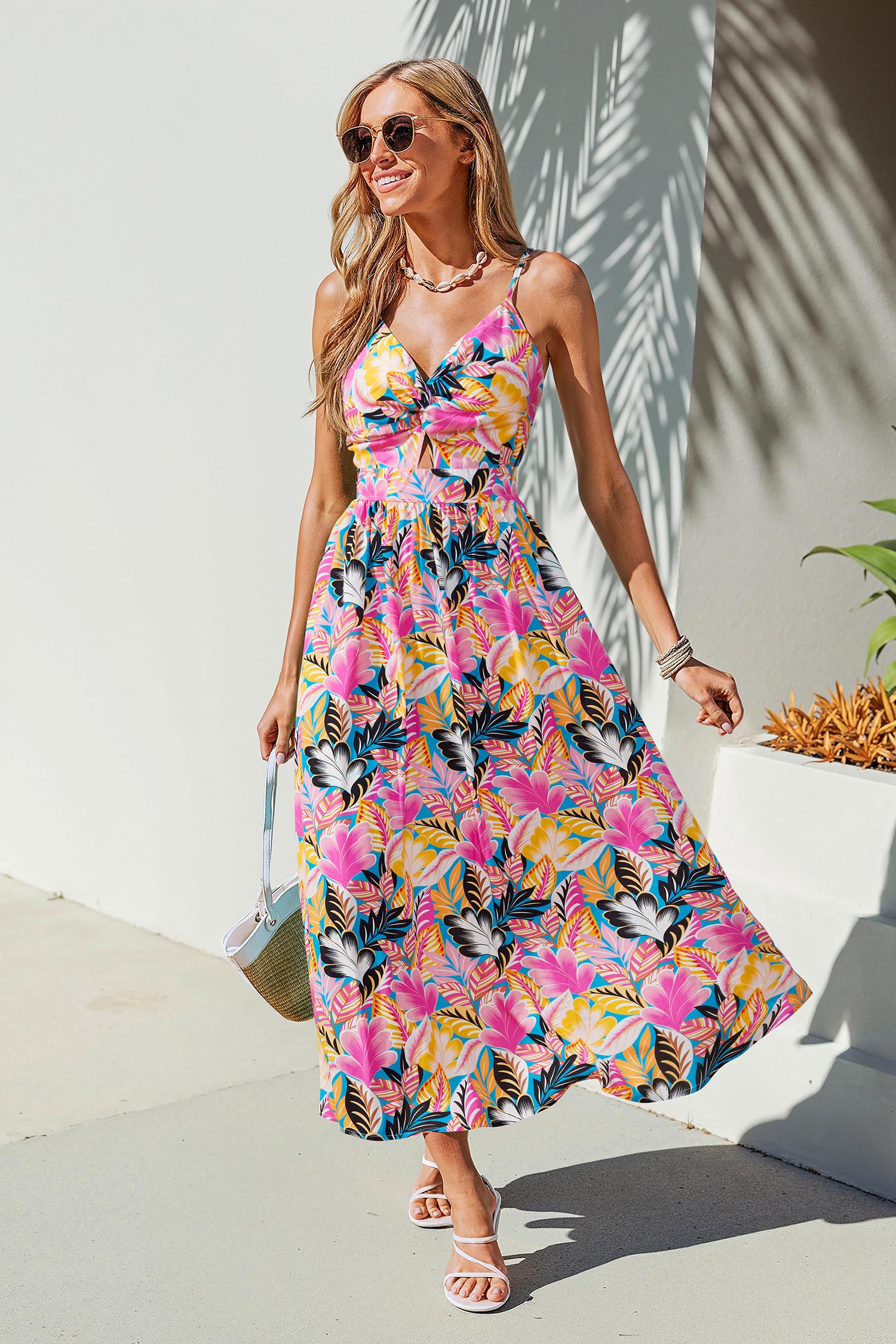 adrenaline tropical maxi dress - l