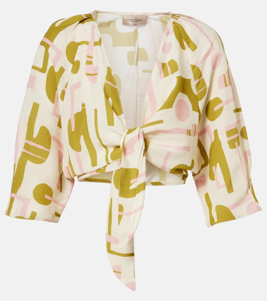 adriana degreas balearic printed crop top