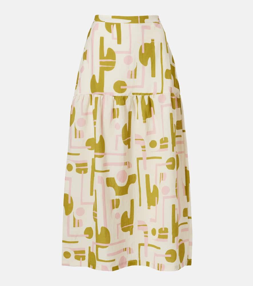 adriana degreas balearic printed midi skirt