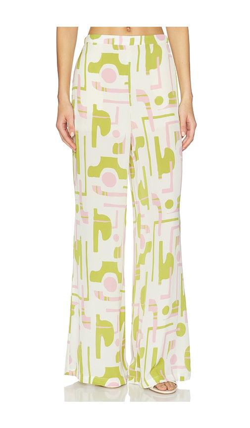 adriana degreas balearic wide leg pants in green,pink.