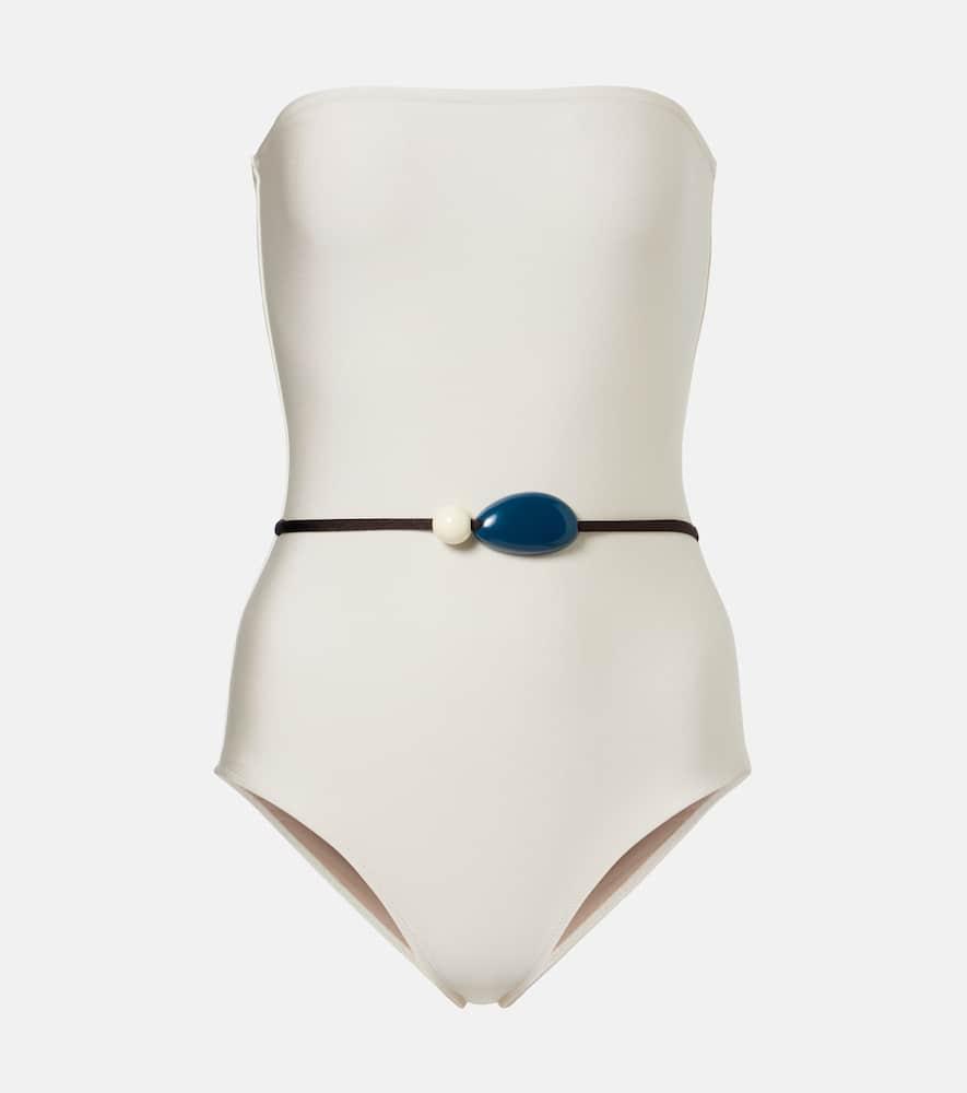 adriana degreas belted embellished swimsuit