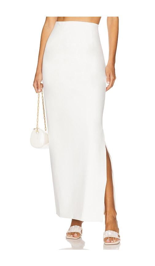 adriana degreas coquille de mer long skirt in white.