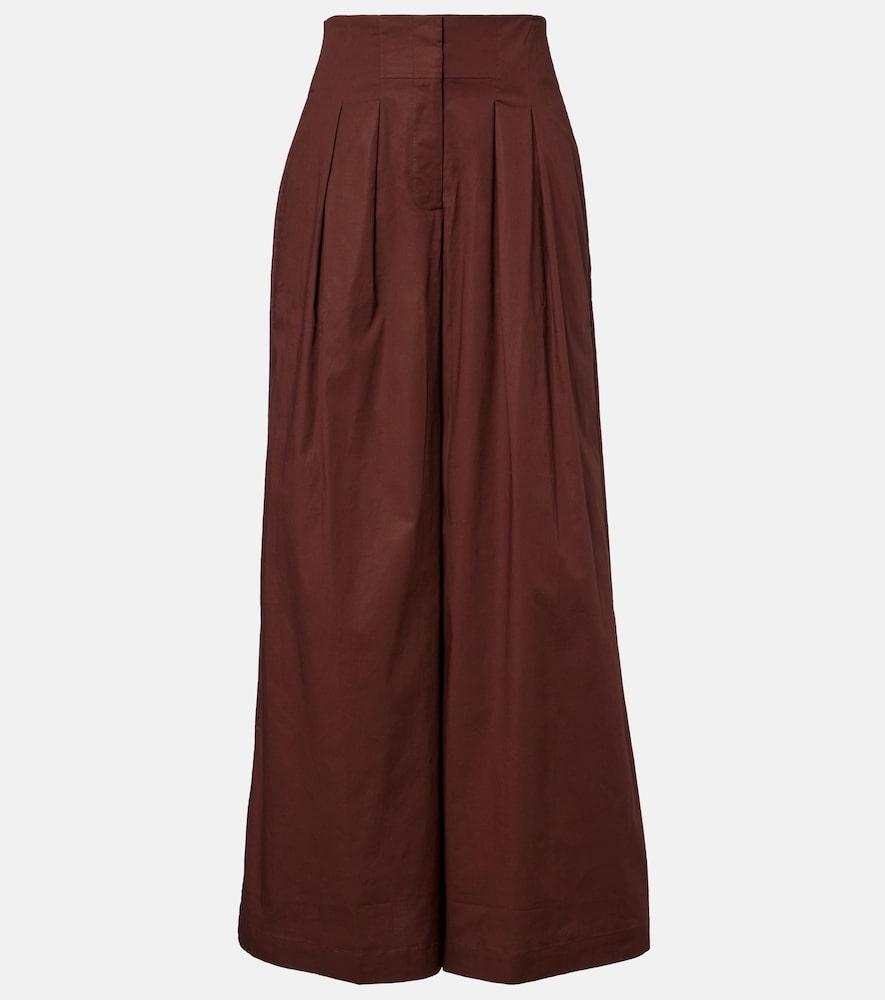 adriana degreas cotton-blend wide-leg pants