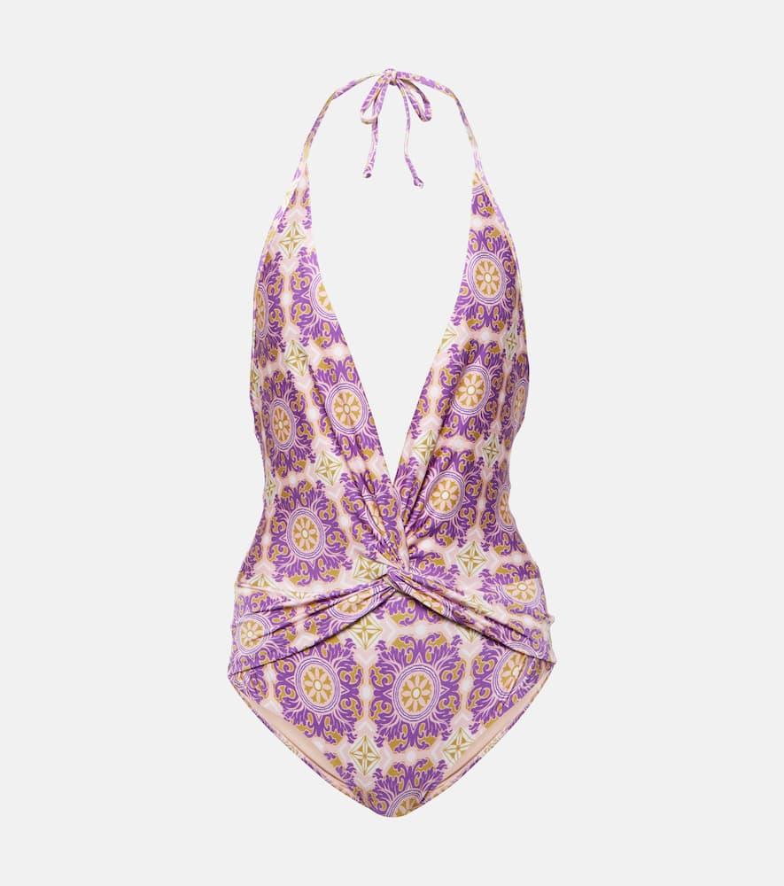adriana degreas exotic coral printed halterneck swimsuit